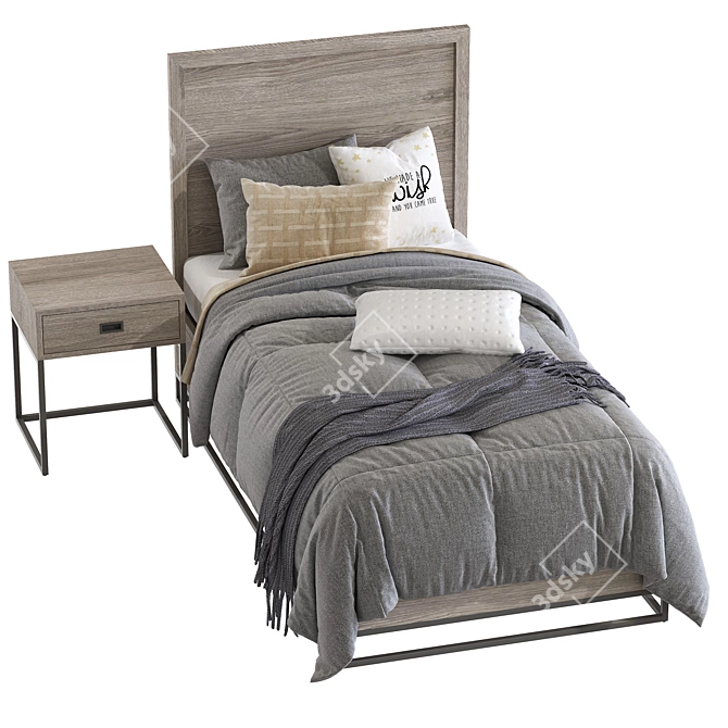 Avalon Metal Base Storage Bed 3D model image 2