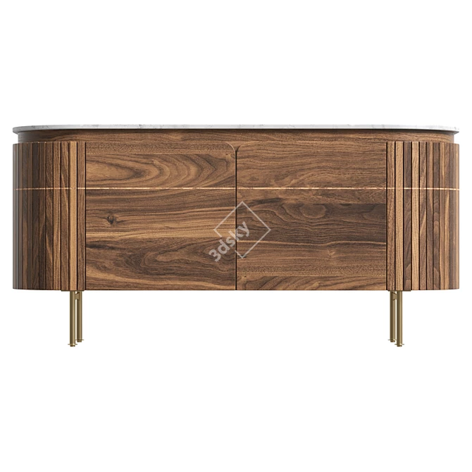 Grace Solid Wood Sideboard UV-Mapped 3D model image 2