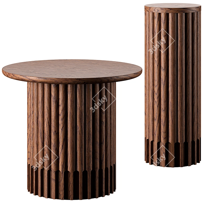 Modern Paleta End Table Set 3D model image 1