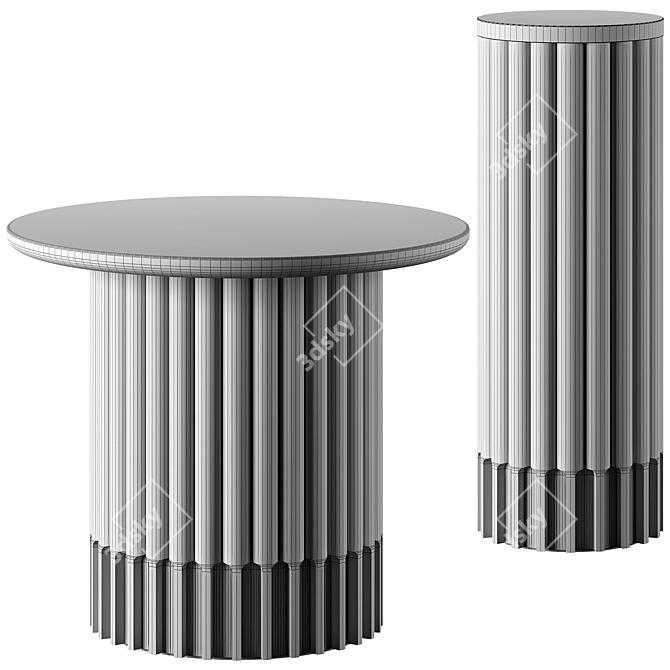 Modern Paleta End Table Set 3D model image 2