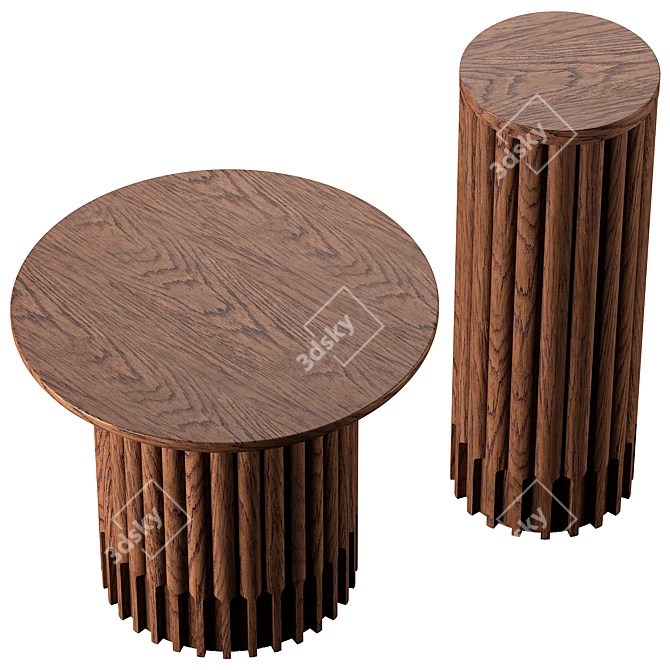 Modern Paleta End Table Set 3D model image 3