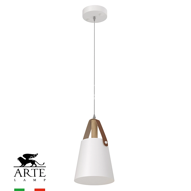 Sleek White Pendant Chandelier 3D model image 1
