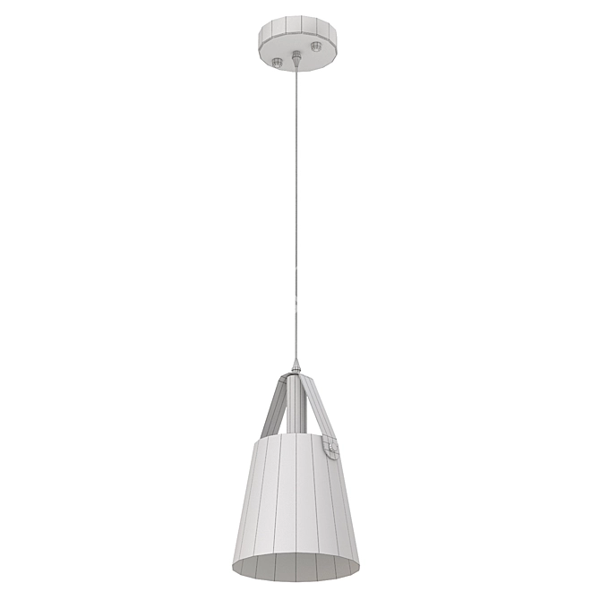 Sleek White Pendant Chandelier 3D model image 2