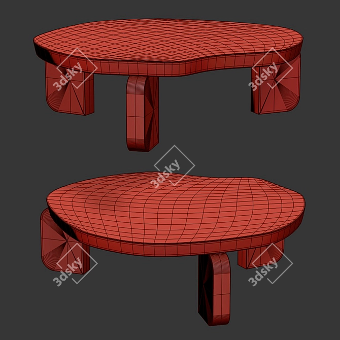 Handcrafted Organic Modern Dornes Table 3D model image 2