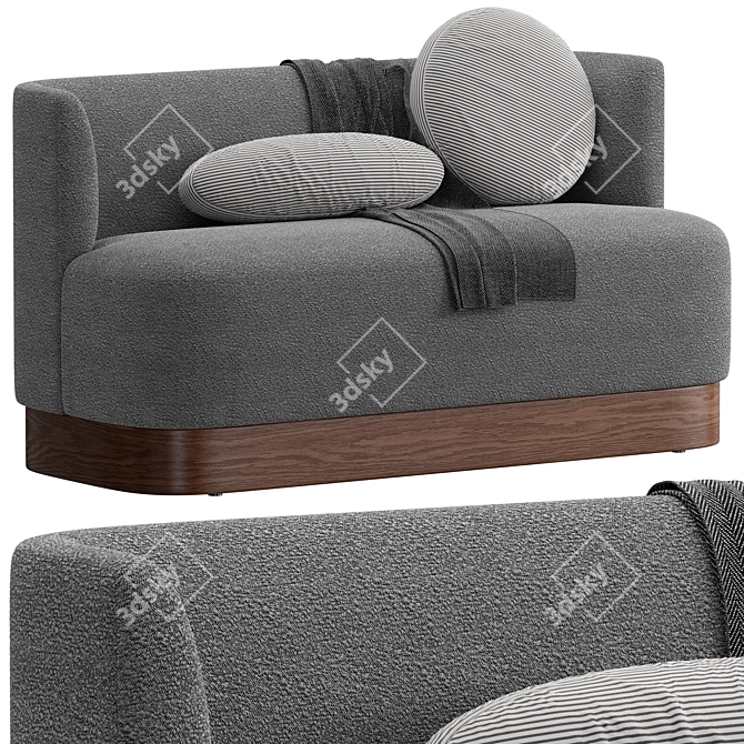 Stylish Buena Upholstered Dining Bench 3D model image 1