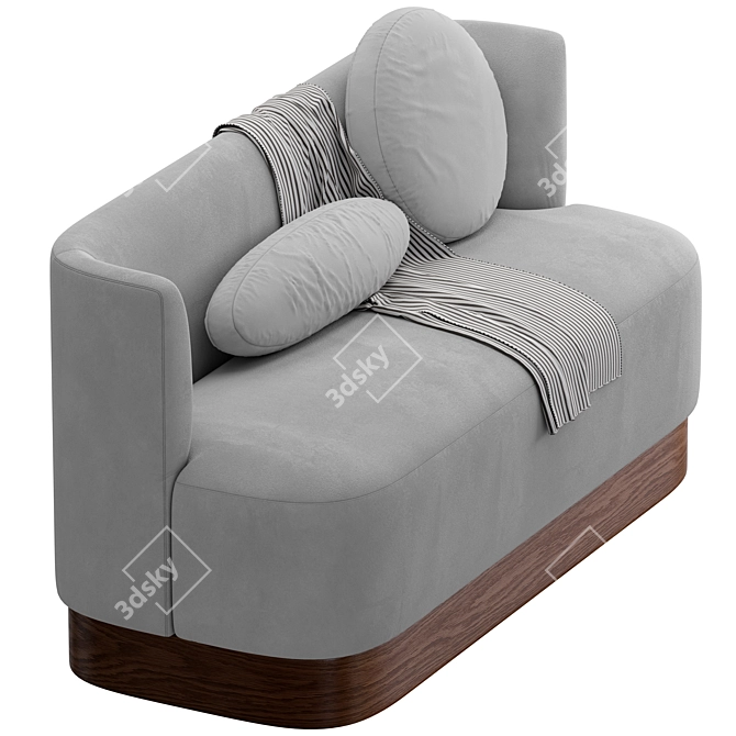 Stylish Buena Upholstered Dining Bench 3D model image 4