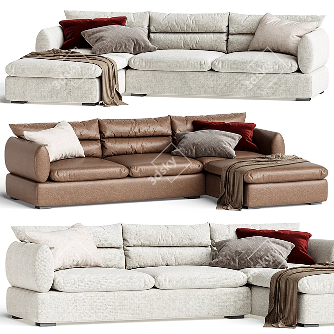 Elegant Parma Sofa by Divan 3D model image 1