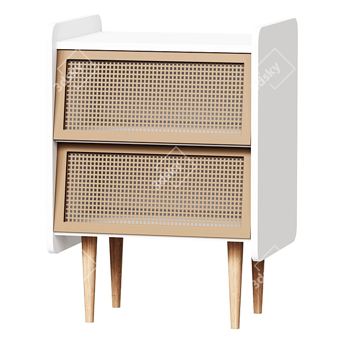 Woven Taga Bedside Table 3D model image 1