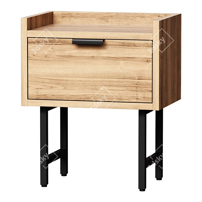 Volga Bedside Table 3D model image 1