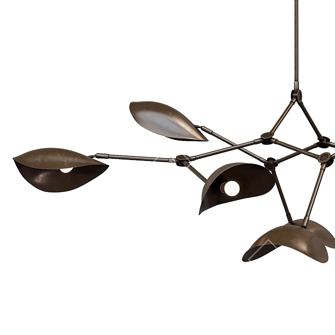 Sleek STINGRAY Chandelier Fixture 3D model image 2