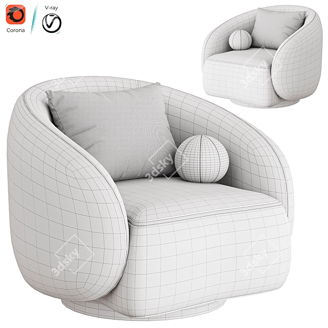  Contemporary Luxury Swivel Chair by Eichholtz 3D model image 6