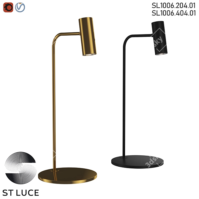 Modern LED Metal Bedside Lamp 3D model image 1