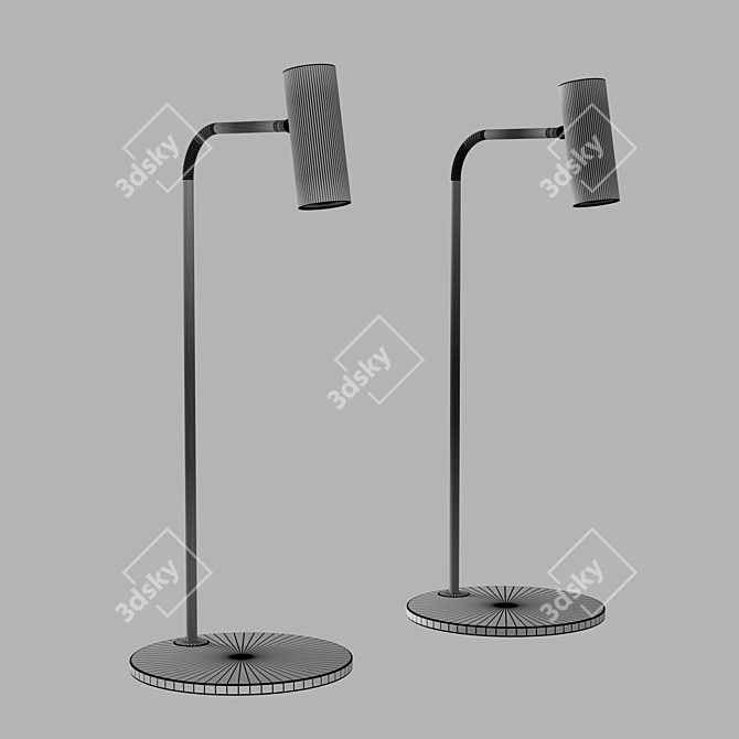 Modern LED Metal Bedside Lamp 3D model image 2