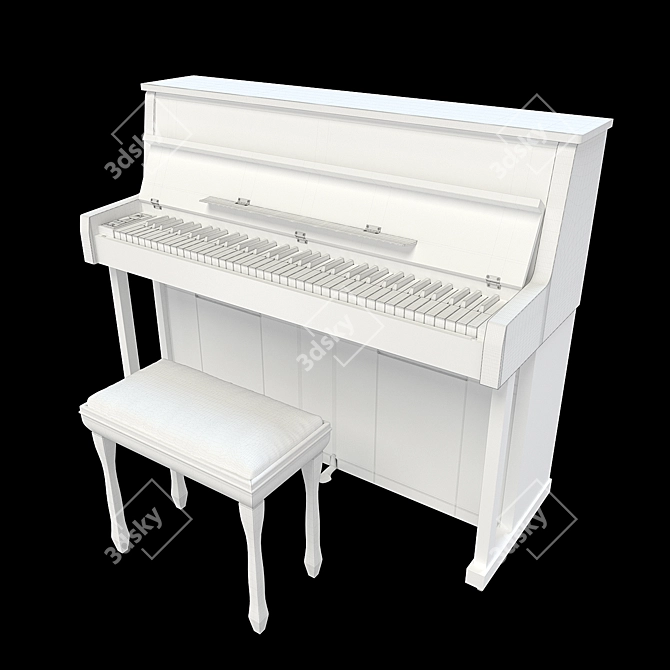 Elegant Columbia 2015 Piano Model 3D model image 7