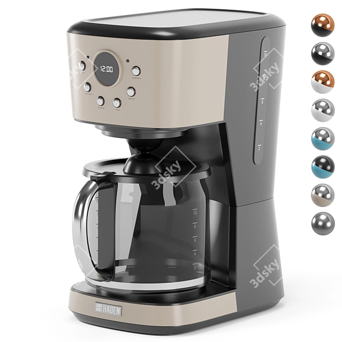 Modern 12-Cup Programmable Coffee Maker 3D model image 8