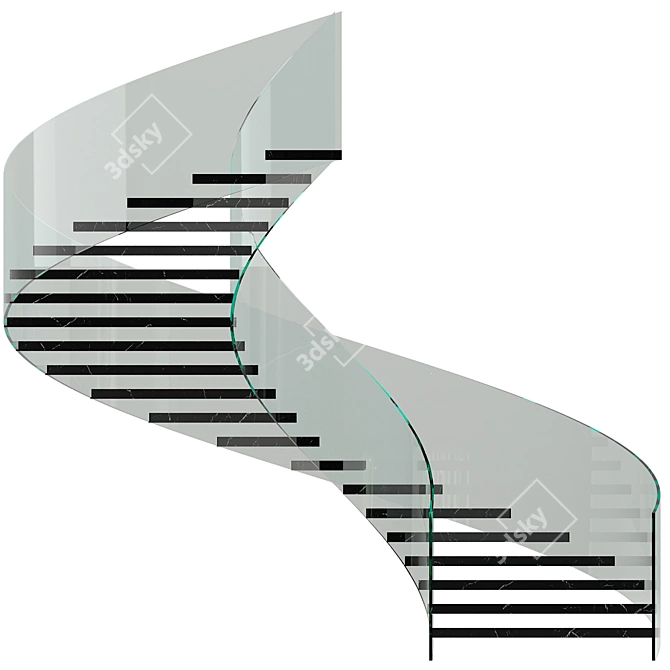 Sleek Spiral Staircase No24 3D model image 4