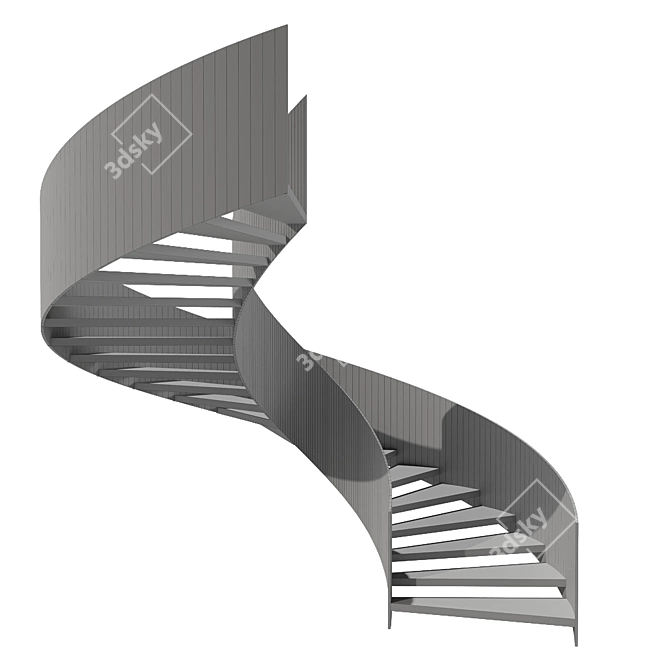 Sleek Spiral Staircase No24 3D model image 6