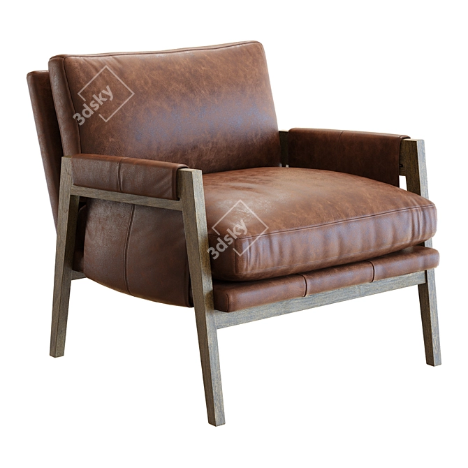 Crate&Barrel Leather Armchair 3D Model 3D model image 1