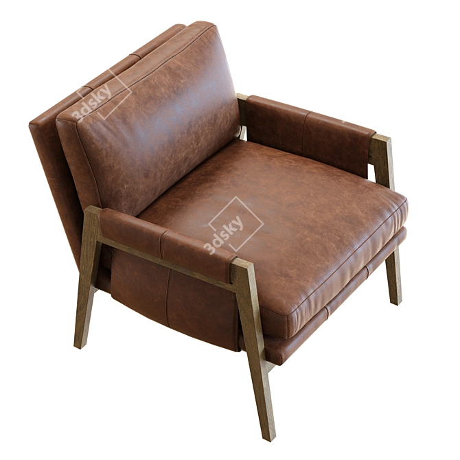 Crate&Barrel Leather Armchair 3D Model 3D model image 2