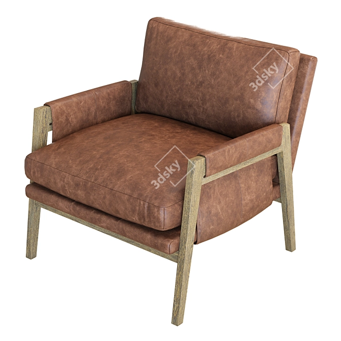 Crate&Barrel Leather Armchair 3D Model 3D model image 4