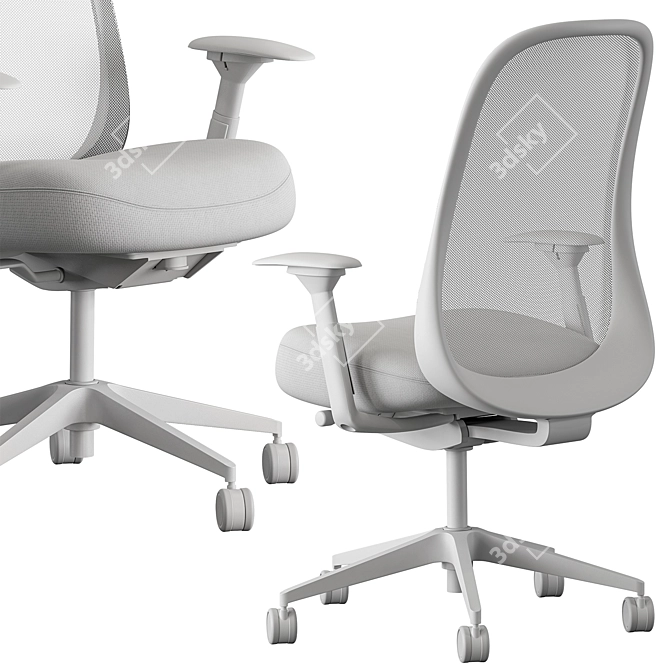 Ergonomic HermanMiller Lino Chair Set 3D model image 2