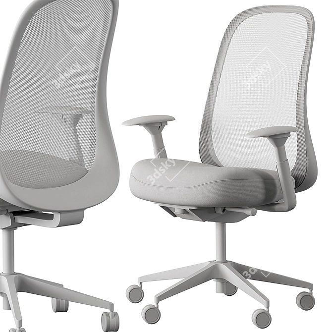 Ergonomic HermanMiller Lino Chair Set 3D model image 3