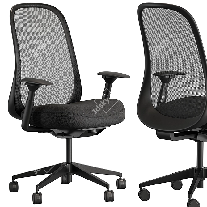 Ergonomic HermanMiller Lino Chair Set 3D model image 5