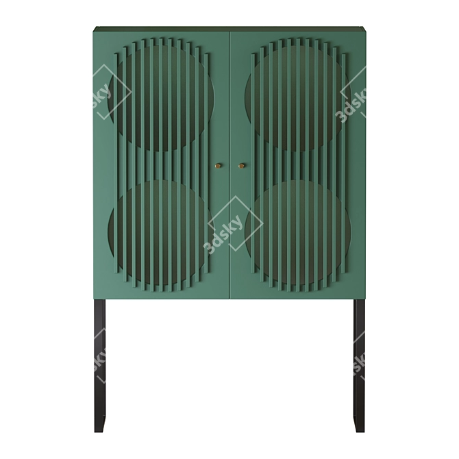 Stylish Deep Green Buffet 3D model image 2