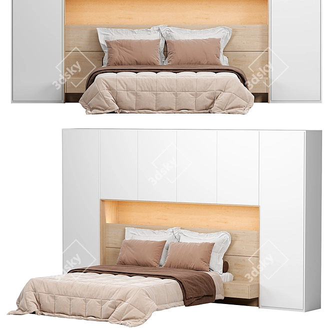 Modern Intra Bed Set 3D model image 2