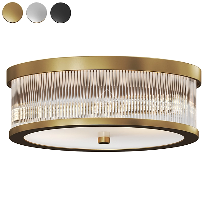 Elegant Flush Mount Light Fixture 3D model image 1