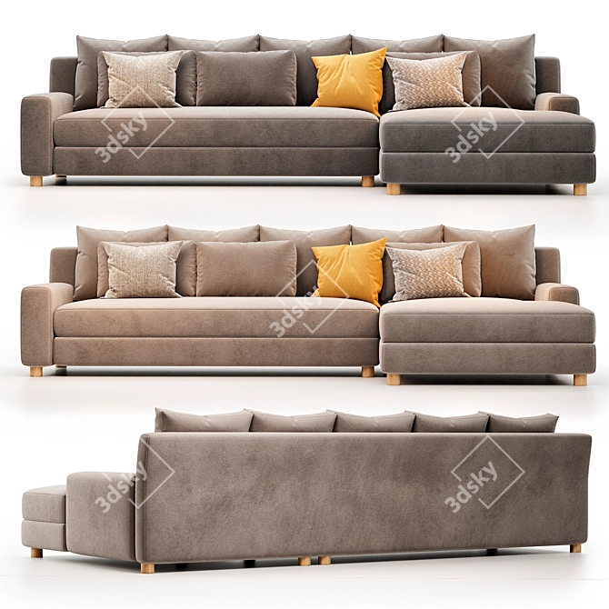 Modern Paseo Sectional Sofa 2018 3D model image 3