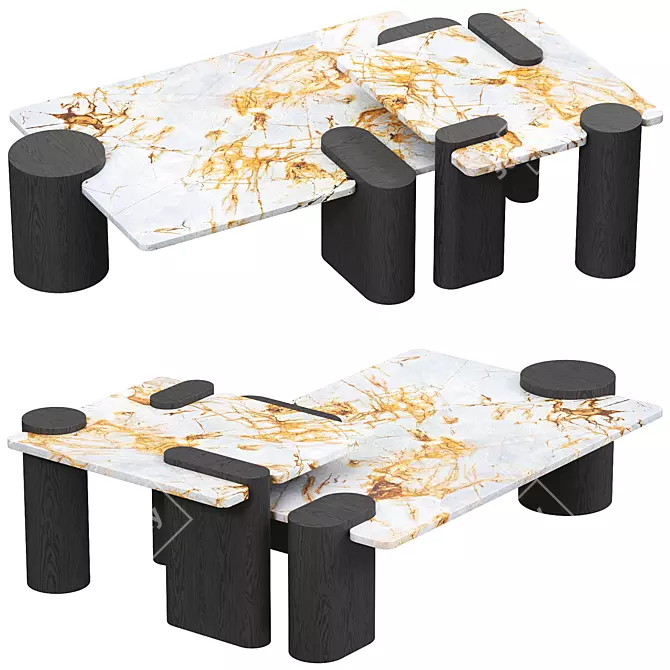 Modern Elegance 3D Coffee Table 3D model image 2
