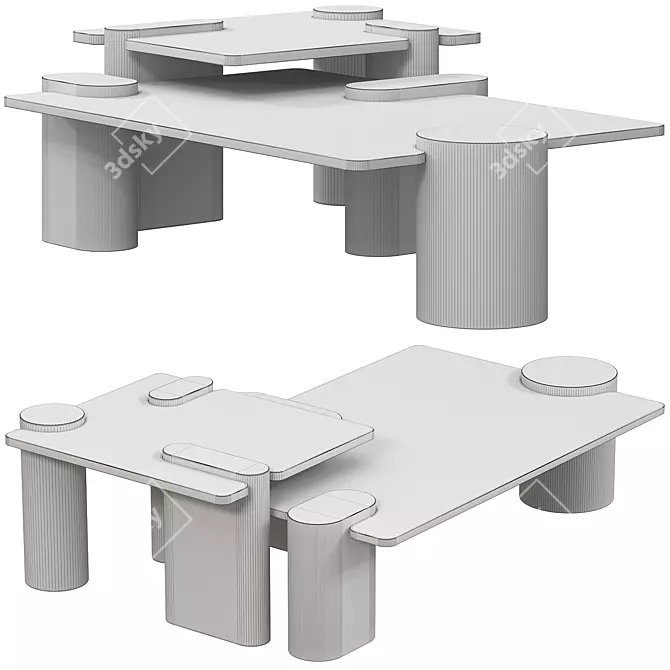 Modern Elegance 3D Coffee Table 3D model image 3