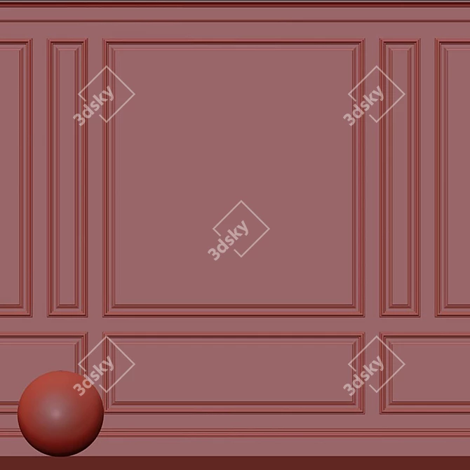 Decorative Plaster with Moldings 285 3D model image 5