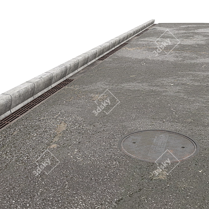 Hyper-Real Asphalt Road Model 3D model image 3