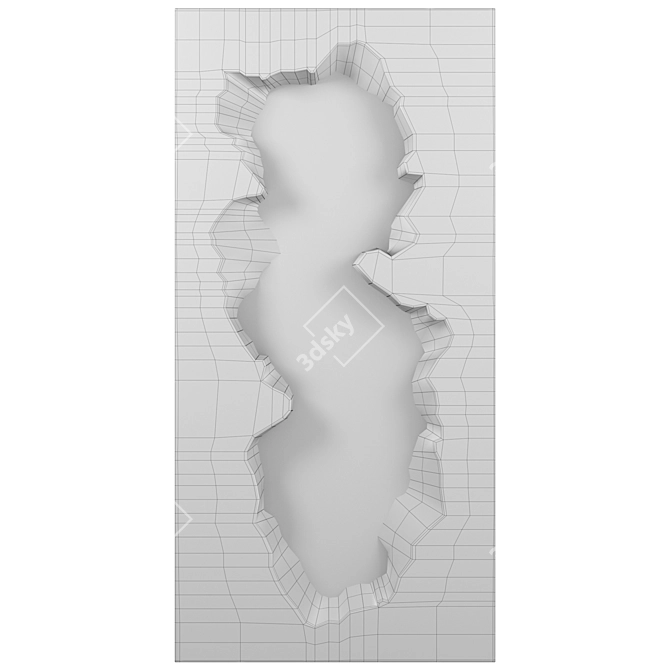 Cracked Stone Mirror, 3D Model 3D model image 6