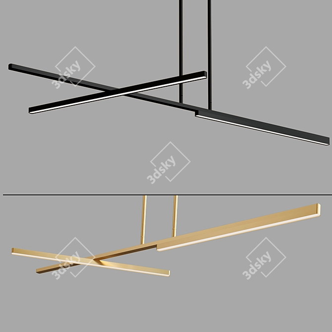 Sleek Linear Pendant by Kuzco 3D model image 4