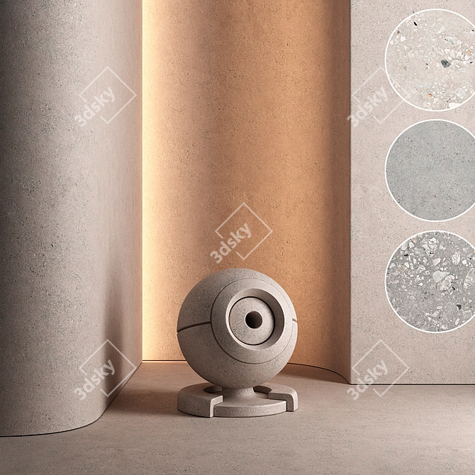 Seamless Concrete Texture Set 3D model image 1