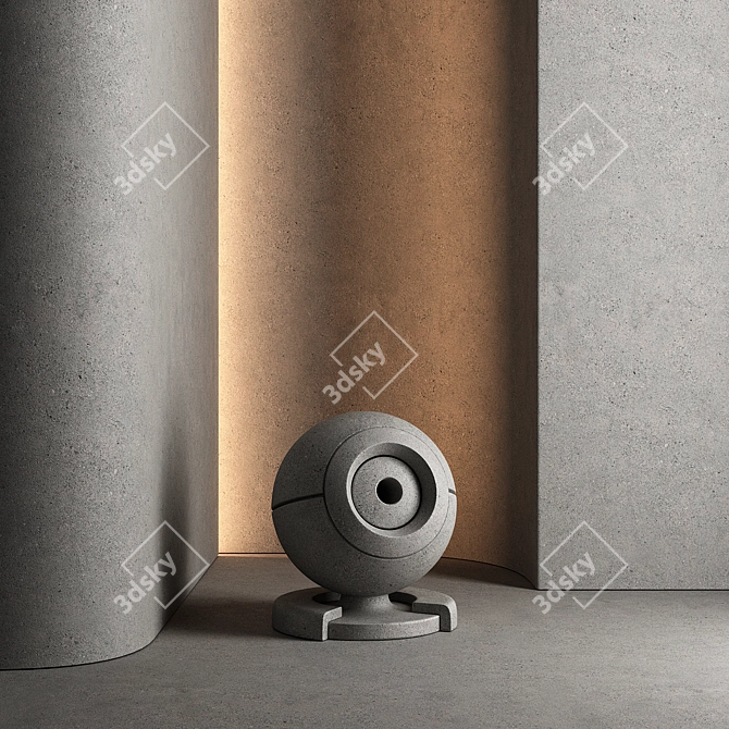 Seamless Concrete Texture Set 3D model image 7