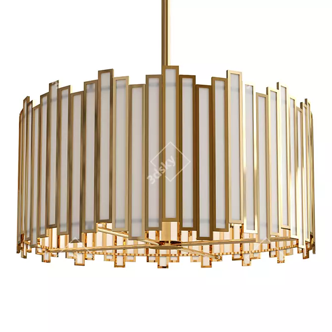 Modern Glam Gold Chandelier 3D model image 1