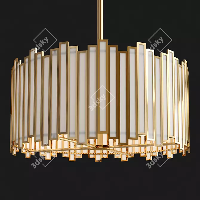 Modern Glam Gold Chandelier 3D model image 2