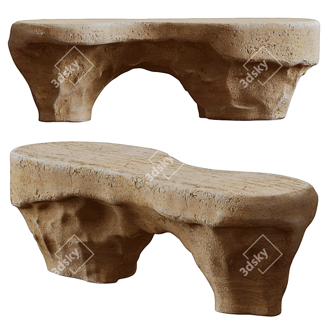 - Title: Travertine Bar Counter 3D model image 1