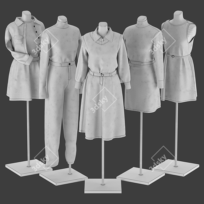 Mannequin Set 3D Model Kit 3D model image 5