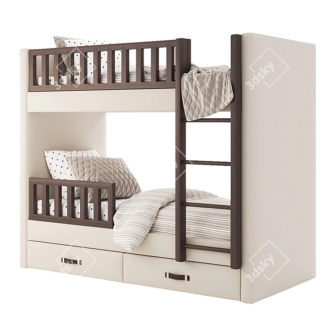 Sonata Double Bunk Bed 3D model image 1