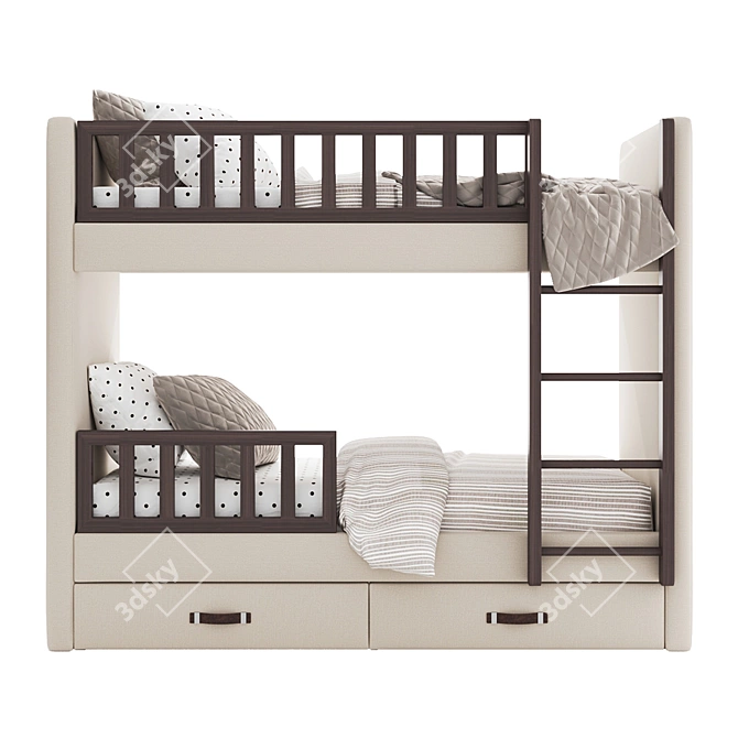 Sonata Double Bunk Bed 3D model image 2