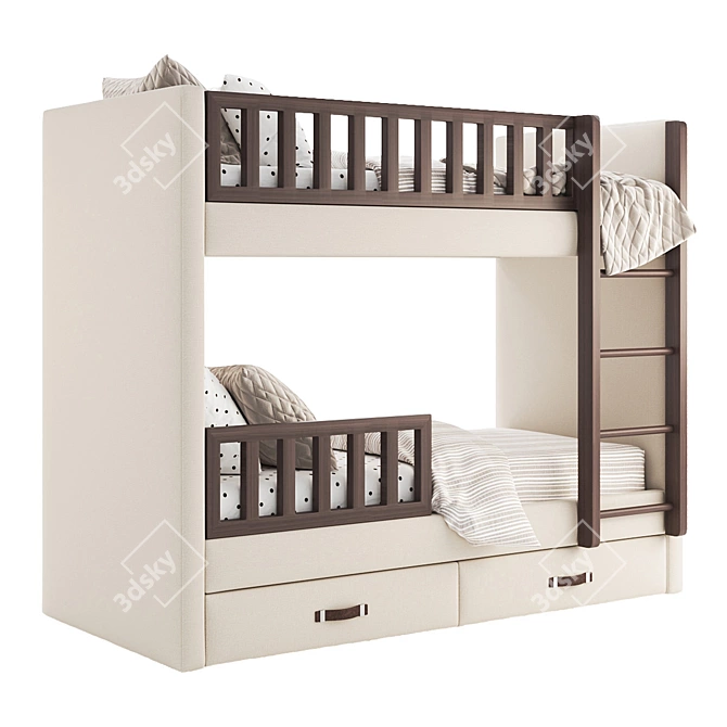 Sonata Double Bunk Bed 3D model image 3