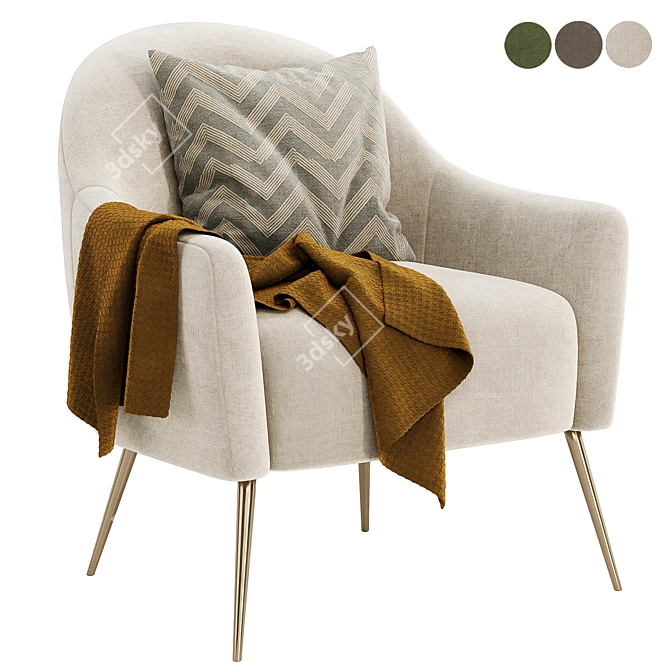 Elegant Annabelle Armchair Collection 3D model image 6