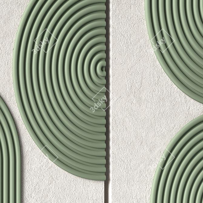Stone Relief Artwork Panel 3D model image 2