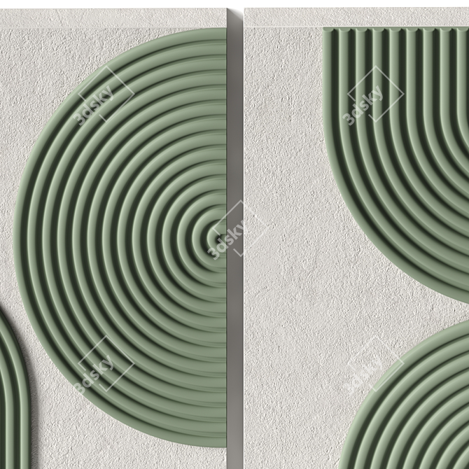 Stone Relief Artwork Panel 3D model image 5