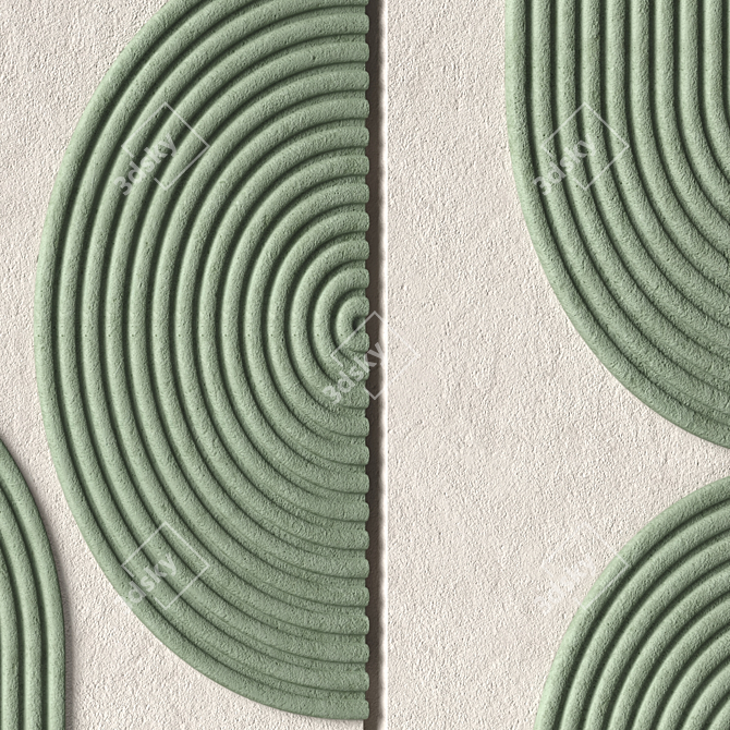 Stone Relief Artwork Panel 3D model image 8